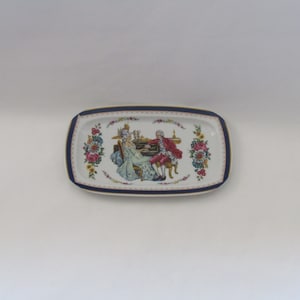 Royal Limoges, vintage French 22k gold decoration Limoges platter or dinner butter plate and serving tray, French antique pottery