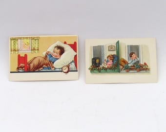 Antique Lithographic Nursery Postcards: Collectible Kid's Decor
