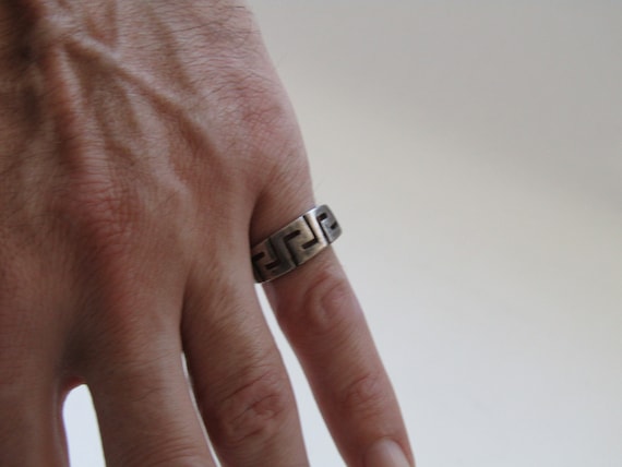 sterling silver ring - Unisex ring - Geometric ri… - image 1