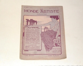 Le Monde Artiste Illustre: 1910 French Art Nouveau Magazine