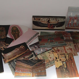 Ägyptische Vintage Postkarten, Lot, Hieroglyphen, Sammlerpostkarten, Ägypten Postkarten, Ägypten, Hapo City, Pharaonischer Tempel Abydos, Luxor