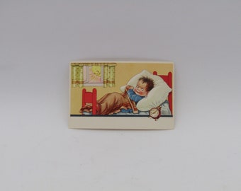alte Kind farbige Postkarte, Kinderzimmer Dekor Postkarte, lithographische Postkarte, antike Postkarte, Kinderzimmer Postkarte, Sammler Postkarte, für ihn