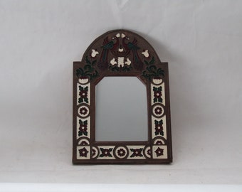 antique wall mirror, mirror wall decor vintage, mirror wall antique, folk mirror, Greek mirror, copper enamel mirror wall, vanity mirror