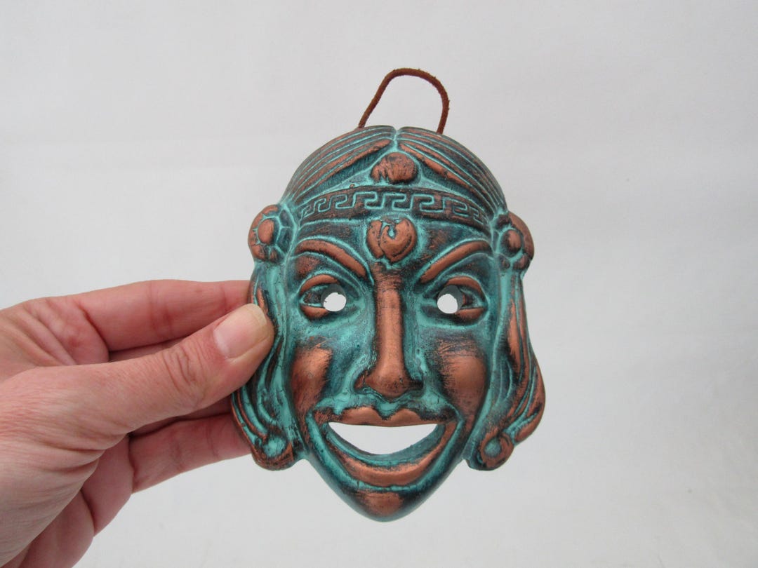 Ceramic Greek Tragedy Wall Mask - Ancient Theater Decor (15cm X 10cm ...