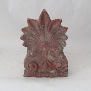 1880-1900 Antique Greek - ceramic Antefix - decorative tile neoclassical Anthemion AKROKERAMO - carries name of the manufacturer - Ι. Ν. Λ.