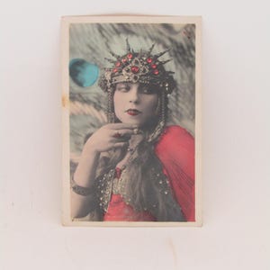 antike Frauen Postkarte, französische Vintage Postkarte, Art Deco Postkarte, farbige französische Postkarte, Art Deco Postkarte