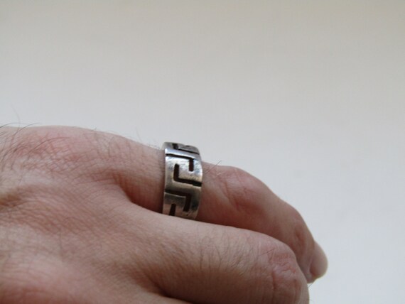 sterling silver ring - Unisex ring - Geometric ri… - image 3