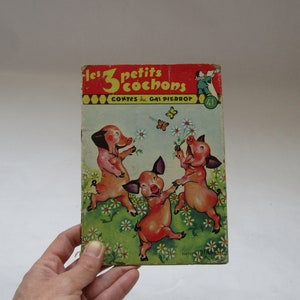 antique French &quot; 3 petit cochons &quot; children&#39;s book, Rare French children&#39;s book, Collectable French book, French children&#39;s book, nursery