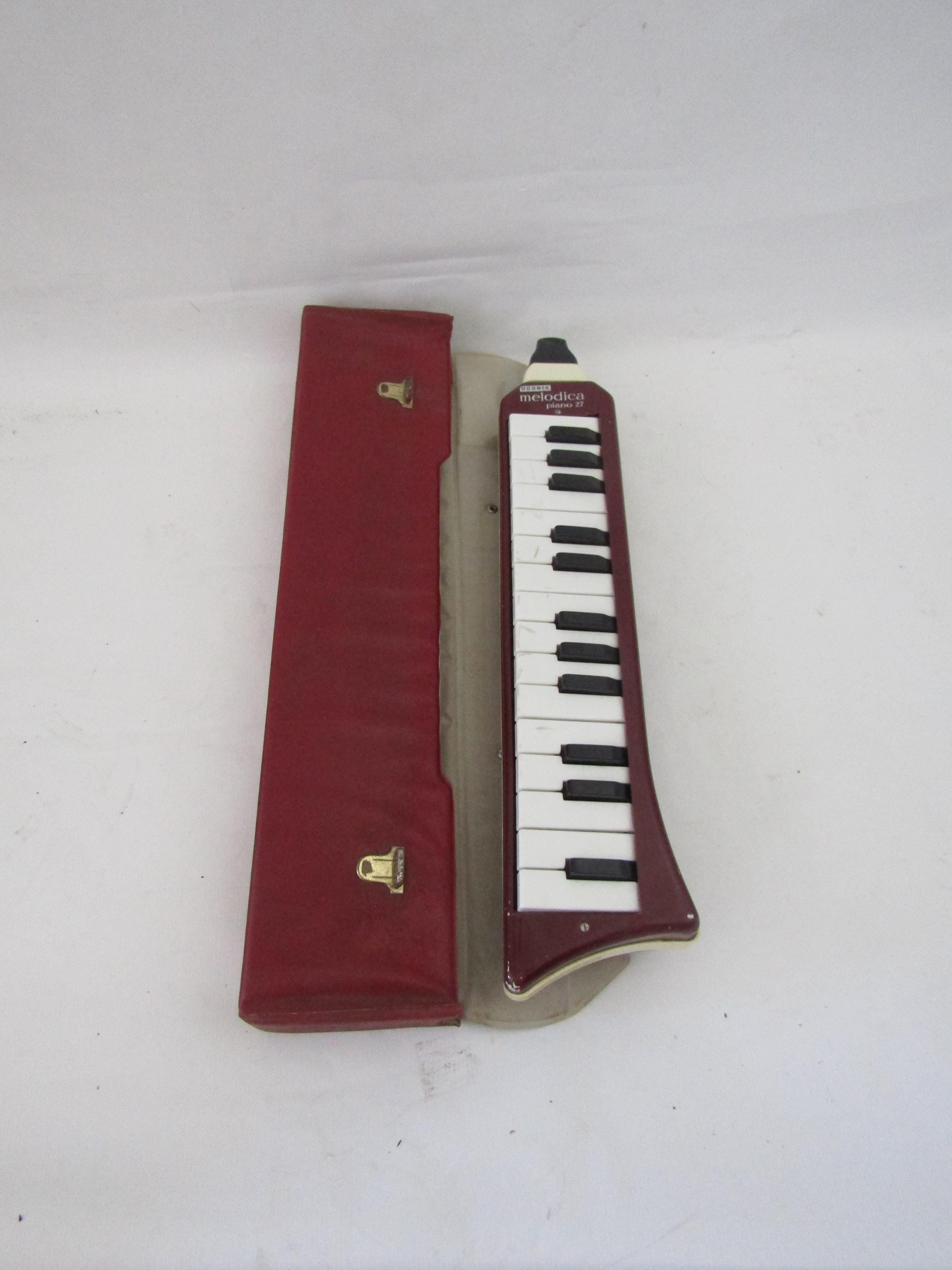 Vintage Hohner Piano 26 Melodica - Burgundy Tin Musical