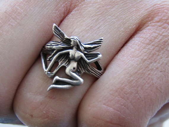 Vintage Sterling Silver Fairy Ring Vintage Fairy Ring Fairy 
