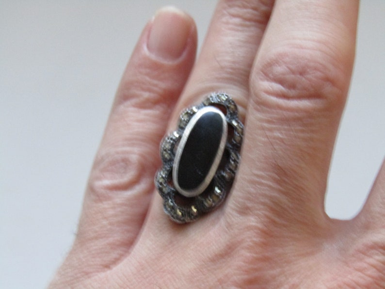 black stone ring woman silver black onyx ring retro ring black onyx ring ring for women black stone ring onyx black stone ring silver