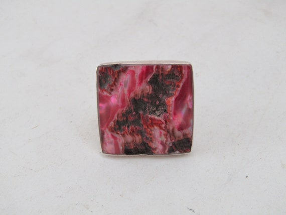 Brutalist Agate Slice Ring: Handmade Sterling Sil… - image 5