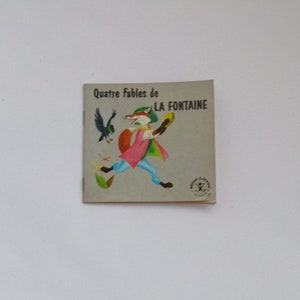 quatre livres pour enfants Français vintage fables de la fontaine, livre d’enfant Français, le petit livre des enfants Français, vintage livres enfants