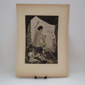 Gravure, old gravure, the web, gravure wall decor, gravure original, Mythology Etching, web photogravure, painitng photogravure, art nouveau