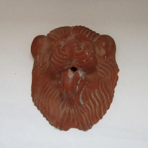 terracotta antique lion head, Greek terracotta, terracotta lion head for wall, Lion head for fountain, terracotta wall decorative, clay Lion