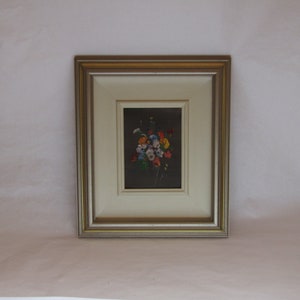 Pintura de flores abstractas, arte contemporáneo abstracto de flores, pintura enmarcada, arte mural vintage, naturaleza muerta abstracta, pintura abstracta