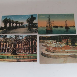 cartes postales vintage, Barcelone, parque Guell,Plaza Real, Muelle del Morrot, pour encadrement, pour collection, décor Barcelone, Espagne, décor espagne