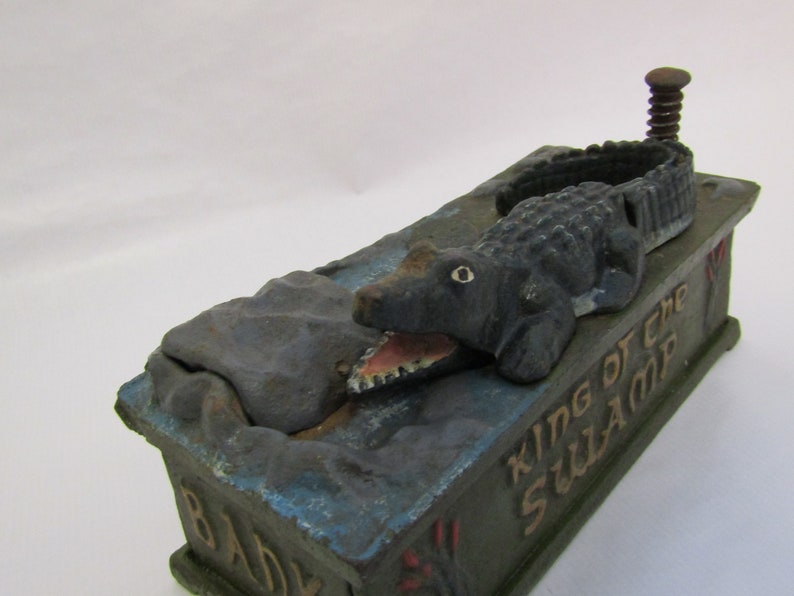 Antique money box collectors king of the swamp mechanical Etsy