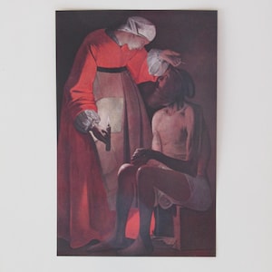 Georges de la Tour, impression d'art, impression d'art française, Job moqué par sa femme, impression d'art plus nette, art de genre, impression d'art rare, photo, image