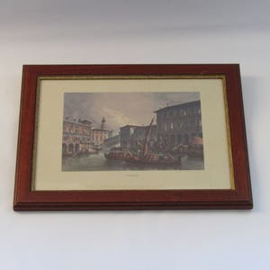 venice canal framed print, Venice framed picture, Venice Italy, Italian gravure, wall hanging venice, gravure art, framed venice, Venice