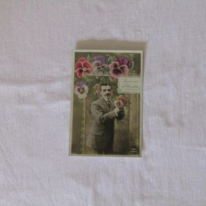 Französische antike Postkarte, Postkarte zum Einrahmen, französische Vintage Postkarte, Antike Postkarte, Liebespostkarte, Sammlerpostkarte, Liebesbrief