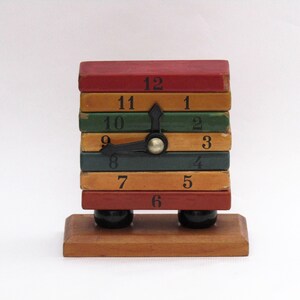 Vintage Wooden Toy Clock: Time Learning, Nursery Decor, Kouvalias
