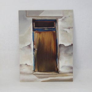 Pintura de puerta impresionista vintage sobre cartón, pintura original, pintura de naturaleza muerta, pintura vintage, pintura de puerta, para pared