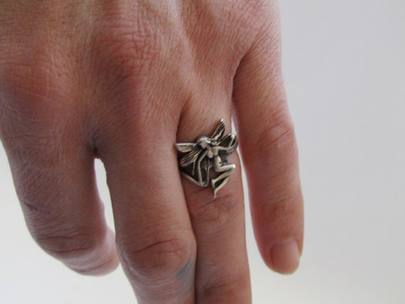 vintage sterling silver fairy ring, vintage fairy