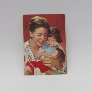 Cartolina di maternità greca vintage, cartolina greca vintage, cartolina di arredamento per la scuola materna, regalo per la mamma, cartolina da collezione, cartolina di maternità