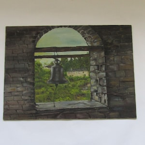 pintura sobre cartón, pintura para enmarcar, pintura pequeña, pintura original, regalo griego, pintura griega, arte de pared pequeño, para pared