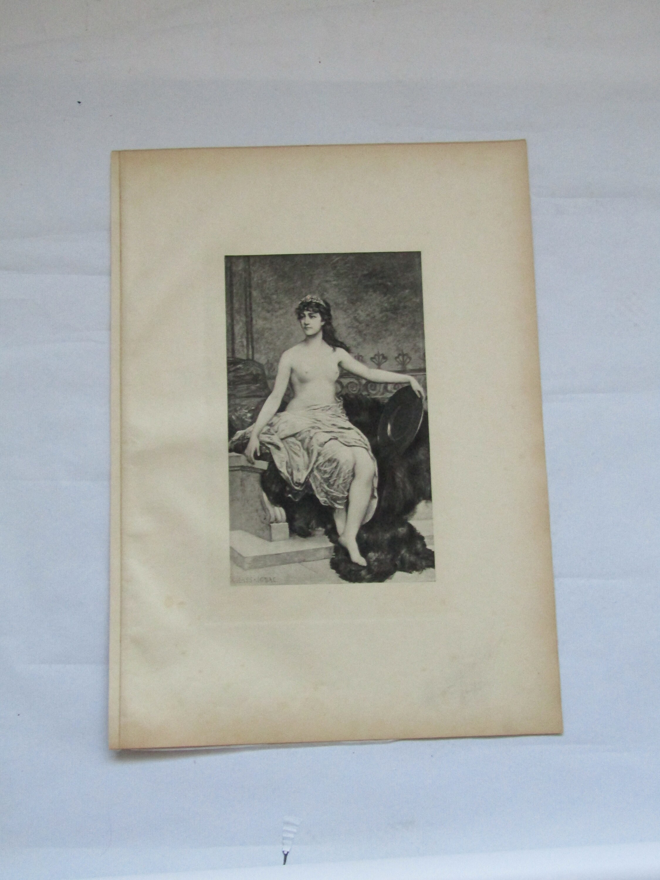 Gravure, old gravure, daughter of Priam, Gaston Chassaignac, gravure wall decor, gravure original, Mythology Etching, Troy Etching