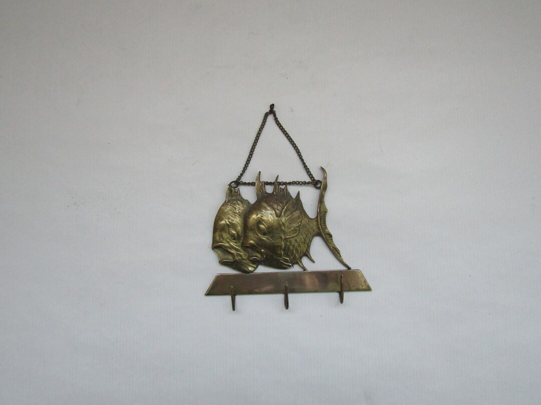 Vintage Key Rack, Antique Key Rack, Fish Key Rack, Brass Key Rack, Key