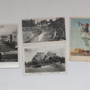 Cartoline greche x 4 anni '40, Cartoline greche antiche, Cartoline antiche, Cartoline vintage, Cartoline da collezione, Partenone, Evzone, Atene