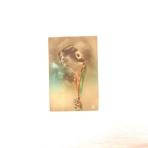 1910's farbige Französisch antike Romantische Postkarte, Französische Vintage Postkarte, Antike Postkarte, verliebte Frau Postkarte, romantische Postkarte!