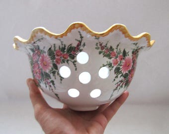 Vintage Handmade Ceramic Wall Hanging Vase: Floral Decor, singed