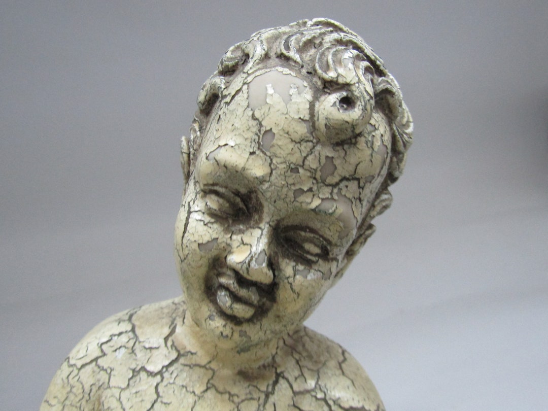 Writing Statue Vintage Resin Boy Writing Statue: Garden Office Decor - Etsy