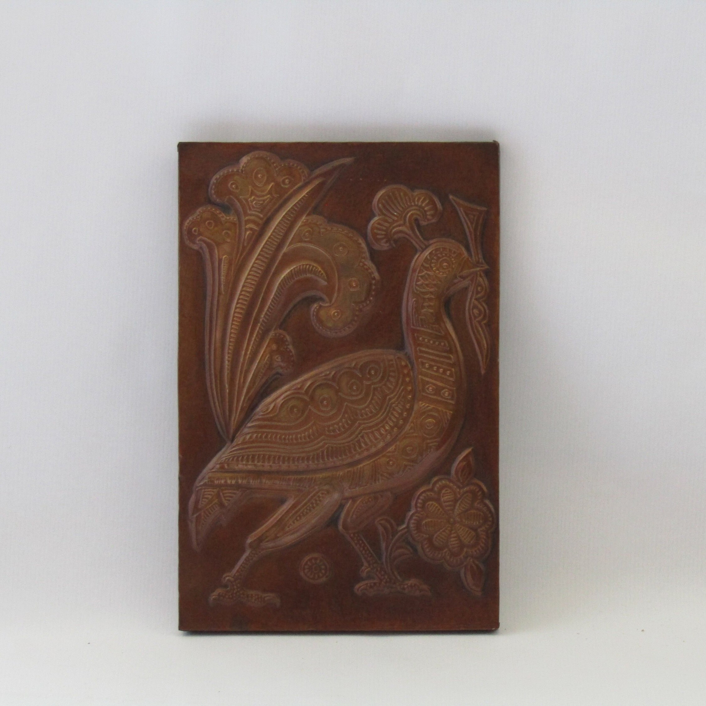 Old copper engraving of a peacock peacock decor wall art Etsy