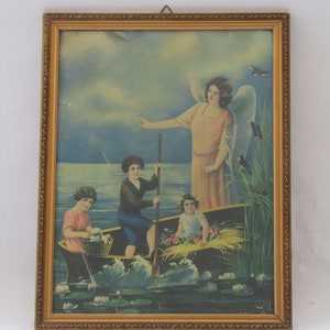 Lithographie Kunstdruck, gerahmte Lithographie Kunstdruck, religiöse Lithographie Kunstdruck, Fine Art Lithografie Druck, Lithografie Kunstdruck Engel