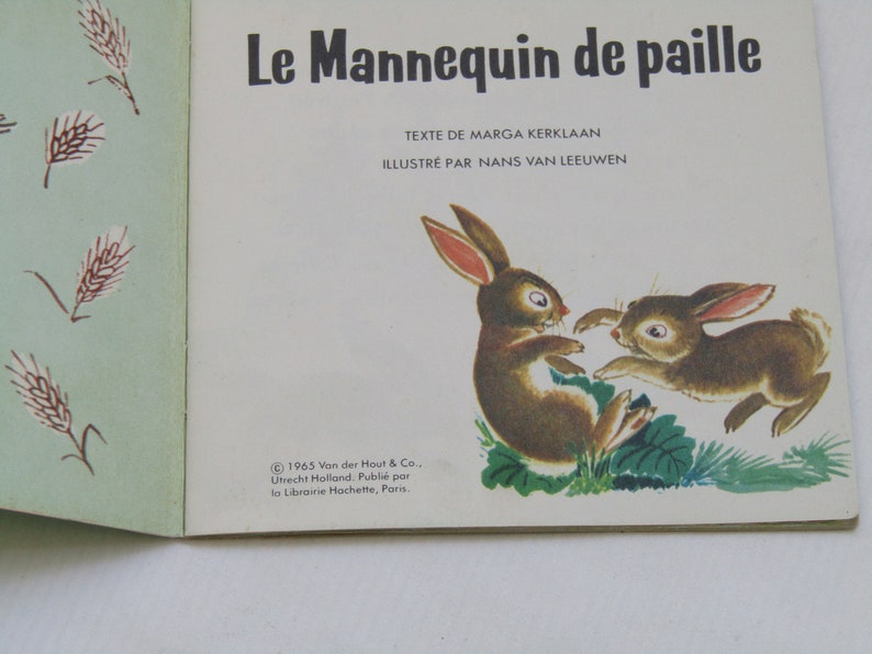 vintage French children's book Le mannequin de paille, French kid's book, French children's small book, kids book collectors, for gift image 3