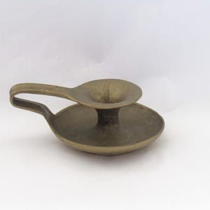 Vintage Brass Candle Holder: Odd Metal Candlestick