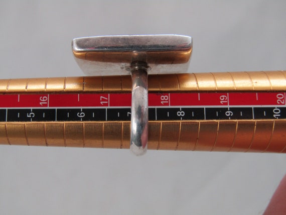 Brutalist Agate Slice Ring: Handmade Sterling Sil… - image 7