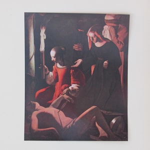 Georges de la Tour, stampa d'arte, stampa d'arte francese, San Sebastiano, curato da Sant'Irene, stampa d'arte del baro, arte di genere, stampa d'arte rara