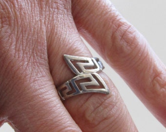 Sterling Silver Geometric Ring - Unisex Greek Design