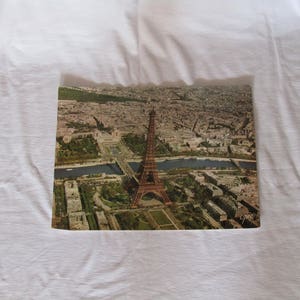 Vintage French print of Eiffel tower souvenir of Paris, vintage Paris souvenir, Eiffel tower souvenir, French souvenir, Paris souvenir.
