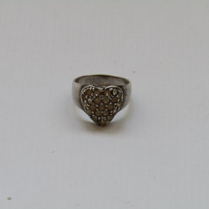 vintage silver heart ring - silver heart ring - vintage ring - sterling silver ring - for her - 80s ring - ring shaped heart - for women