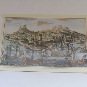 Greek 18th century gravure reproduction of the 21 (years) siege of Heraclion, Crete, vintage art print, Greek art print, Cretan gravure.