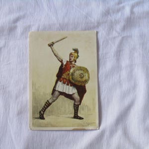 Vintage sowjetische N-Postkarte, farbige russische Postkarte von Askold Makarov als Spartacus, sowjetischeVintage, Vintage handeln Postkarte