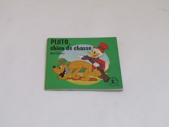 Vintage Walt Disney Pluto Book, Hachette French Edition, Nursery Decor