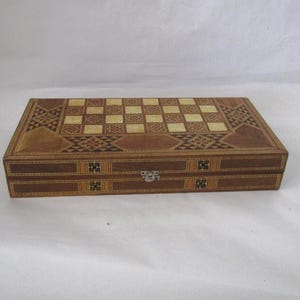 Vintage Wooden Board Backgammon - dama - chess, middle Eastern, Chess board, Marquetry, Backgammon,  dama, for gift, for him, for dad