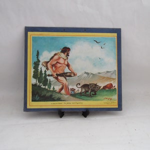 carte murale d'école vintage, Hercule, L'obtention du bétail du géant à trois corps, Géryon, école vintage, Mythologie, 10e travail d'Hercule